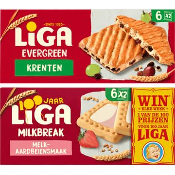 Foto van Liga koeken milkbreak en evergreen bij jumbo