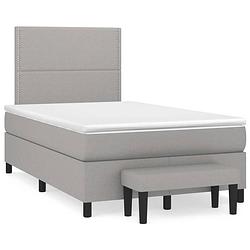 Foto van The living store boxspringbed - bedframe - 203 x 120 x 118 cm - lichtgrijs