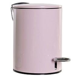 Foto van Metalen vuilnisbak/pedaalemmer roze 3 liter 23 cm - prullenbakken
