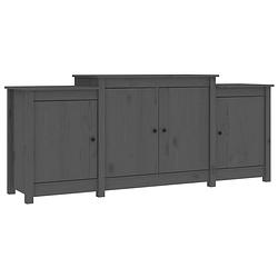 Foto van Vidaxl dressoir 164x37x68 cm massief grenenhout grijs