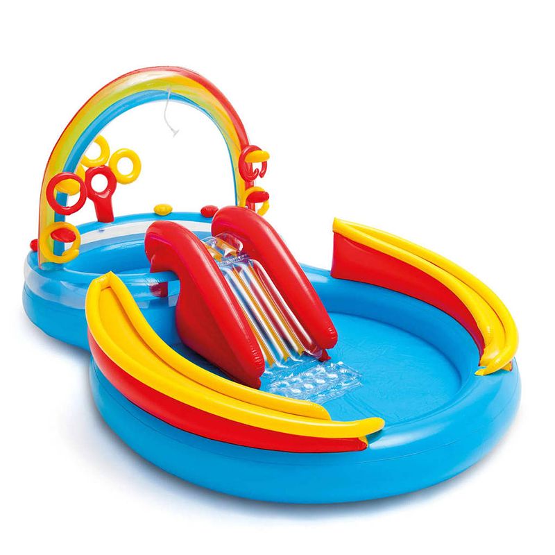 Foto van Intex opblaaszwembad rainbow ring play center 297x193x135 cm 57453np