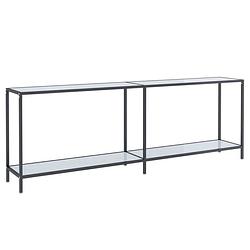 Foto van Vidaxl wandtafel 220x35x75,5 cm gehard glas wit