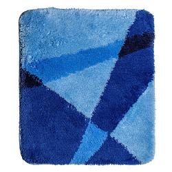 Foto van Wicotex badmat blauw gestreept 60x90cm