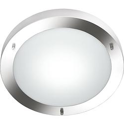 Foto van Led plafondlamp - badkamerlamp - trion condi - opbouw rond - spatwaterdicht ip44 - e27 fitting - mat nikkel aluminium -