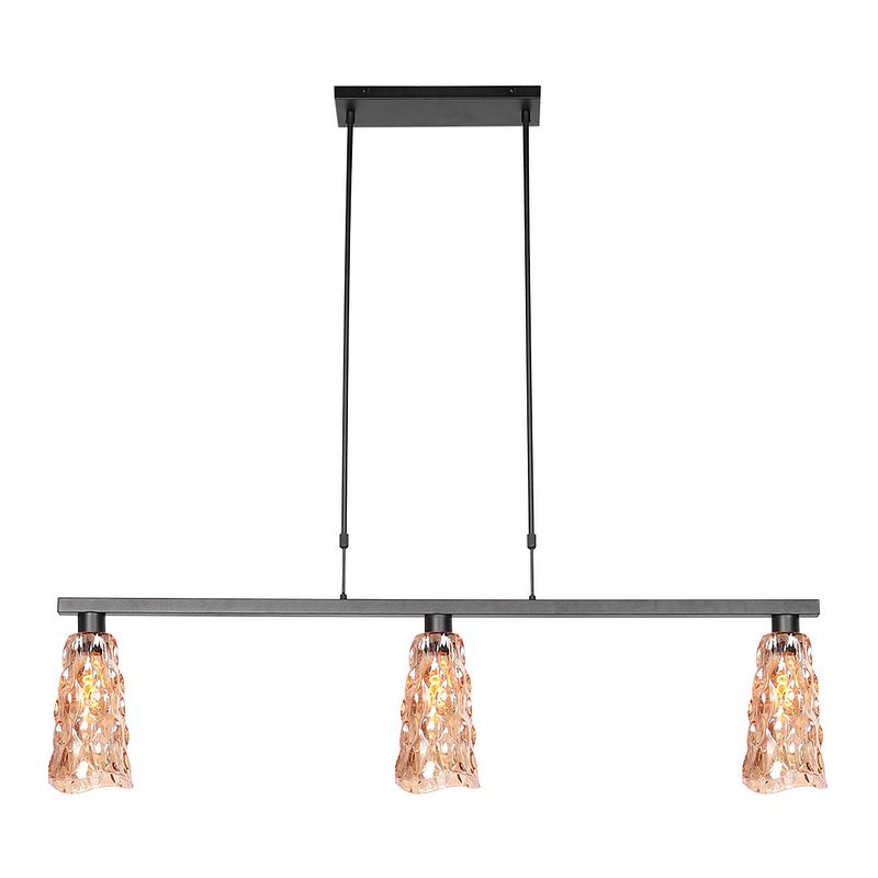 Foto van Steinhauer vidrio hanglamp -- amberkleurig en zwart