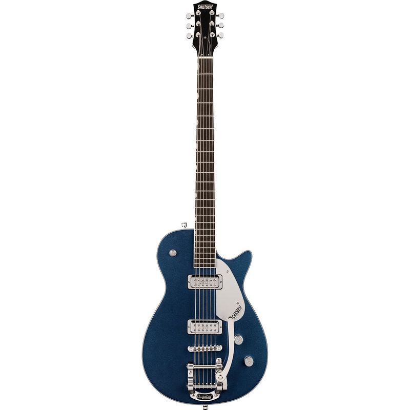 Foto van Gretsch g5260t electromatic jet baritone midnight sapphire elektrische baritongitaar