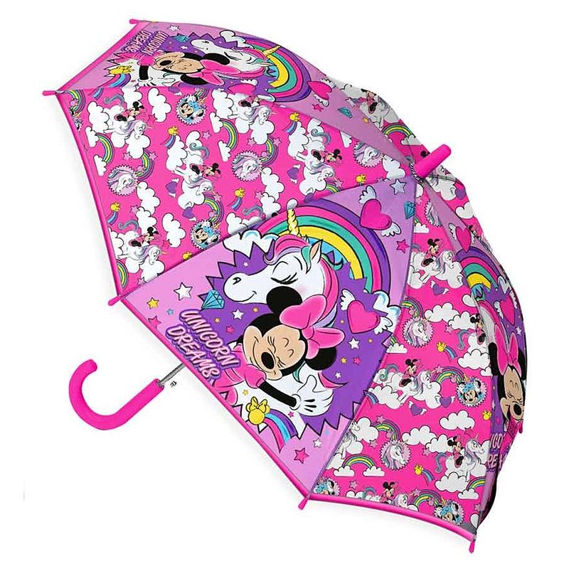 Foto van Disney kinderparaplu minnie mouse 42 cm pvc roze/paars