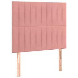 Foto van The living store hoofdbord - 80 x 5 x 78/88 cm - roze fluweel