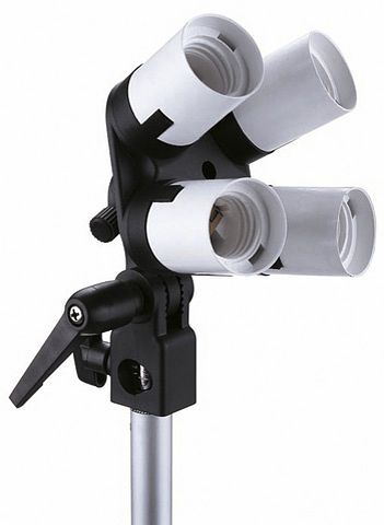 Foto van Linkstar lamphouder lh-4u voor 4 lampen + parapluhouder + tilting bracket