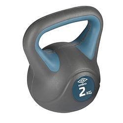 Foto van Umbro kettlebell 2kg - instapgewicht vrouw - rehabilitatie - kunststof gewicht - grijs/ blauw