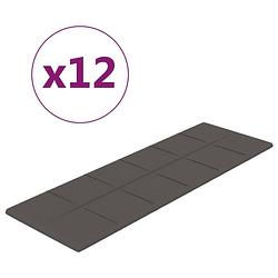 Foto van Vidaxl wandpanelen 12 st 3,24 m² 90x30 cm fluweel donkergrijs