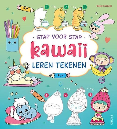 Foto van Stap voor stap kawaii leren tekenen - paperback (9789044763935)