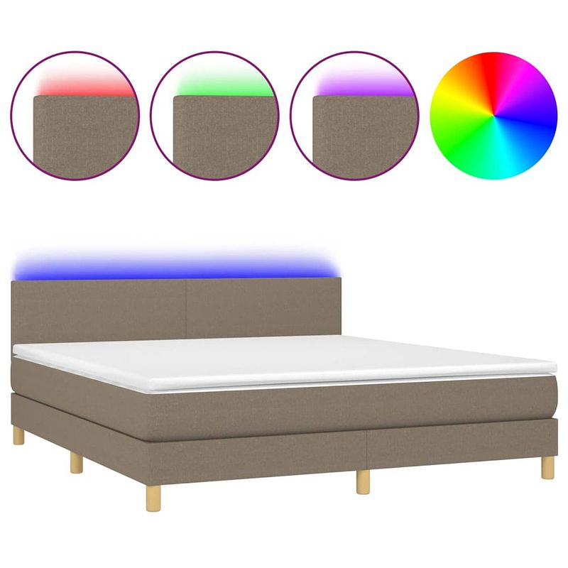 Foto van The living store boxspring pocketvering bed - 160x200 cm - met led verlichting