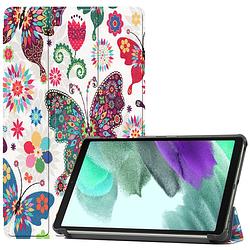 Foto van Basey samsung galaxy tab s6 lite hoesje kunstleer hoes case cover - vlinder