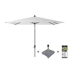 Foto van Platinum riva stokparasol 2.5x2.5 - white met voet en hoes