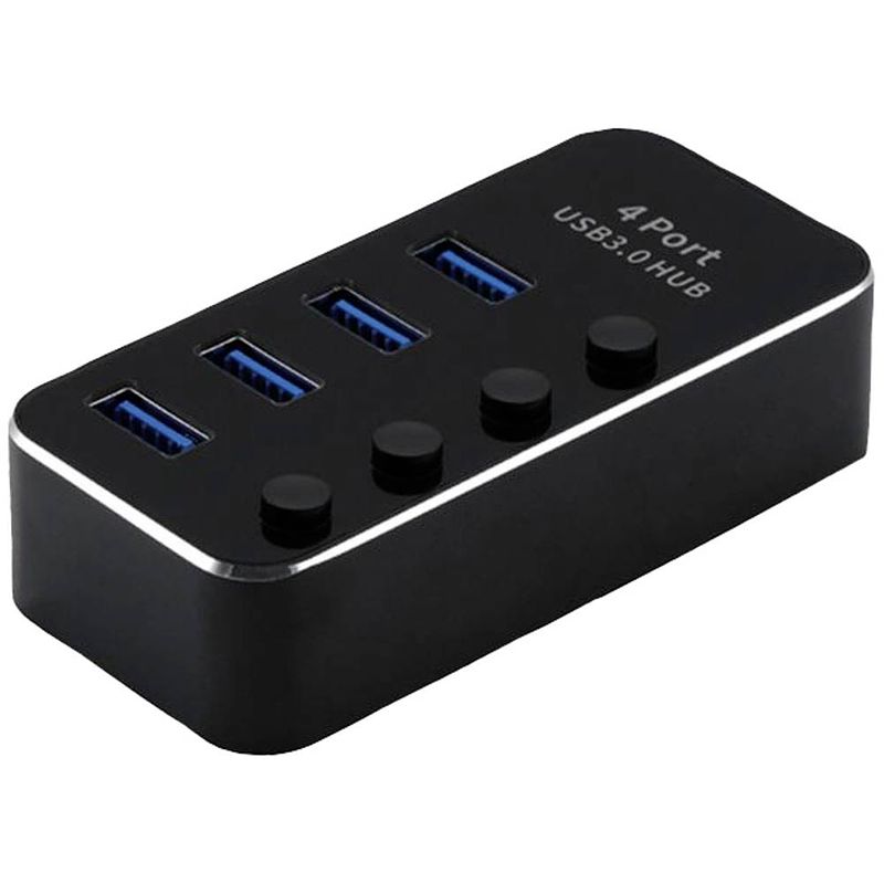 Foto van Roline 14025056 usb 3.1 gen 1-hub 4 poorten zwart