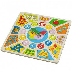 Foto van New classic toys klokpuzzel educational 30 x 30 cm hout 3-delig