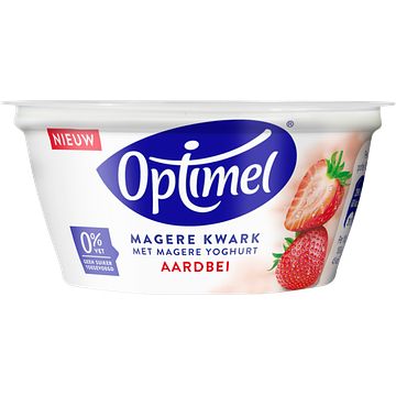 Foto van Optimel magere kwark aardbei 0% vet 150g bij jumbo