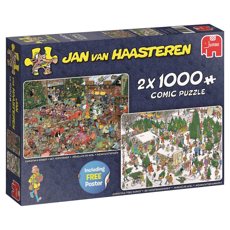 Foto van Jan van haasteren puzzel kerstcadeautjes - 2 x 1000 stukjes
