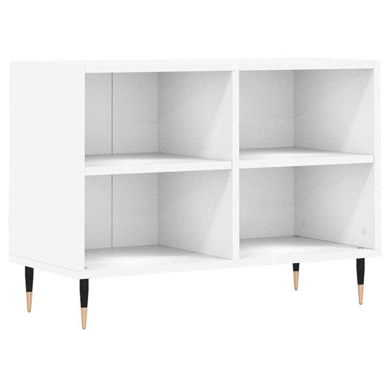 Foto van The living store tv-meubel - naam - tv-meubel - 69.5 x 30 x 50 cm - opbergruimte - stabiel - wit - bewerkt hout en