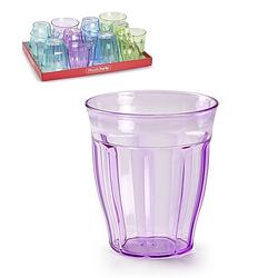 Foto van 12x sap/water glazen gekleurd 250 ml van kunststof - drinkglazen