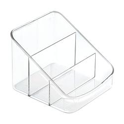 Foto van Idesign - open opbergbox met 3 vakken, schuin, 15.2 x 19.1 x 12.7 cm, kunststof, transparant - idesign linus