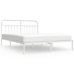 Foto van The living store klassiek bedframe - metalen constructie - extra opbergruimte - comfortabele ondersteuning - wit - 219