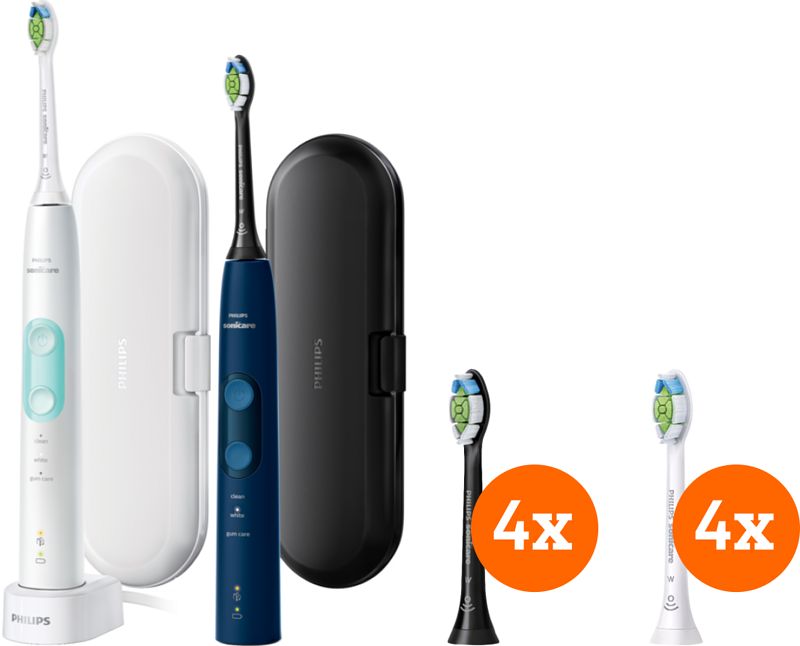 Foto van Philips sonicare protectiveclean 5100 hx6851/34 + optimal white opzetborstels (8 stuks)