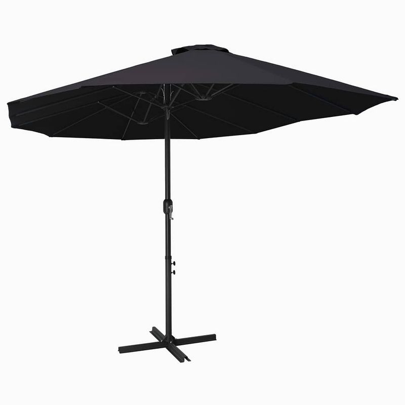 Foto van Vidaxl parasol met aluminium paal 460x270 cm zwart