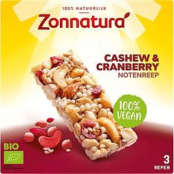 Foto van Zonnatura cashew & cranberry 3 x 25g bij jumbo