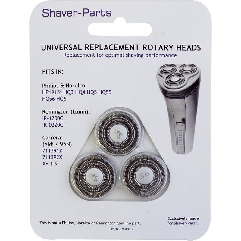 Foto van Scanpart shaver-parts scheerhoofd hq3 / hq4 / hq5 / hq55 / hq56 zilver scheerhoofden zilver