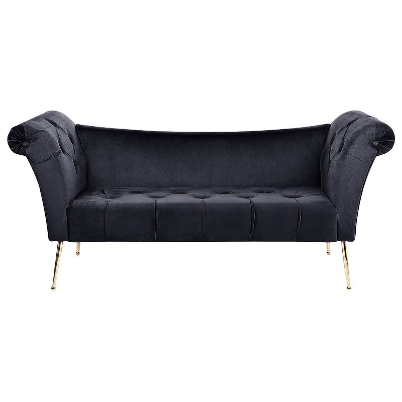 Foto van Beliani nantilly - chaise longue-zwart-fluweel