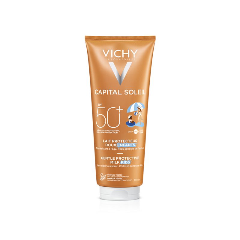 Foto van Vichy capital soleil zonnebrand melk kind spf50+