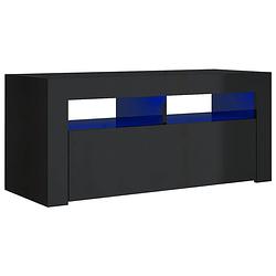 Foto van Vidaxl tv-meubel met led-verlichting 90x35x40 cm hoogglans zwart