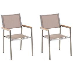 Foto van Beliani grosseto - tuinstoel set van 2-beige-polyester