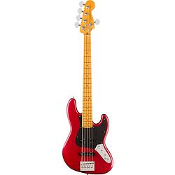 Foto van Fender american ultra ii jazz bass v mn sinister red 5-snarige elektrische basgitaar met koffer