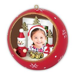 Foto van Haes deco - foto kerstbal xl voor pasfoto 3,5 x 4,5 cm - rond 10 cm - ls445hs