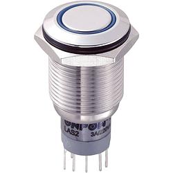 Foto van Tru components las2gqf-22ze/b/12v/s/p vandalismebestendige drukschakelaar 250 v/ac 3 a 2x aan/aan continu blauw 1 stuk(s)