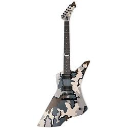 Foto van Esp ltd james hetfield signature series snakebyte kuiu camo satin elektrische gitaar met koffer