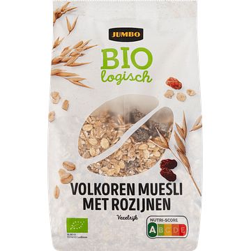 Foto van Jumbo biologisch volkoren muesli met rozijnen 500 g