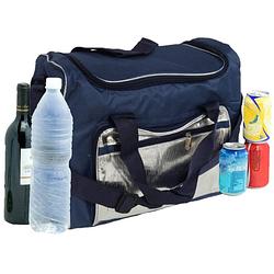 Foto van Gerimport - koeltas/coolbag 21 liter - blauw/zilver - 36x22x30cm