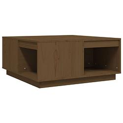 Foto van The living store salontafel grenenhout - honingbruin - 80 x 81 x 36.5 cm - trendy design