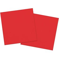 Foto van 40x stuks servetten van papier rood 33 x 33 cm - feestservetten