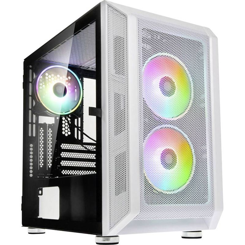 Foto van Kolink citadel mesh rgb white midi-tower gaming-behuizing, behuizing wit