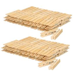 Foto van 120x stuks stevige houten wasknijpers van 7 cm - knijpers