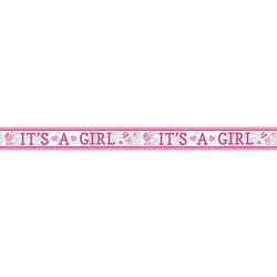 Foto van Amscan banner 'sit's a girl's 762 cm roze