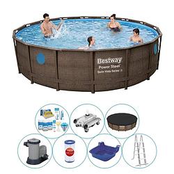 Foto van Bestway power steel swim vista rond 488x122 cm - zwembad pakket