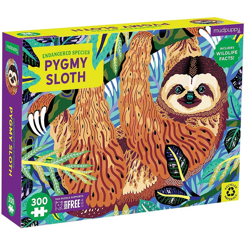 Foto van Mudpuppy 300 pcs endangered species puzzle/pygmy sloth