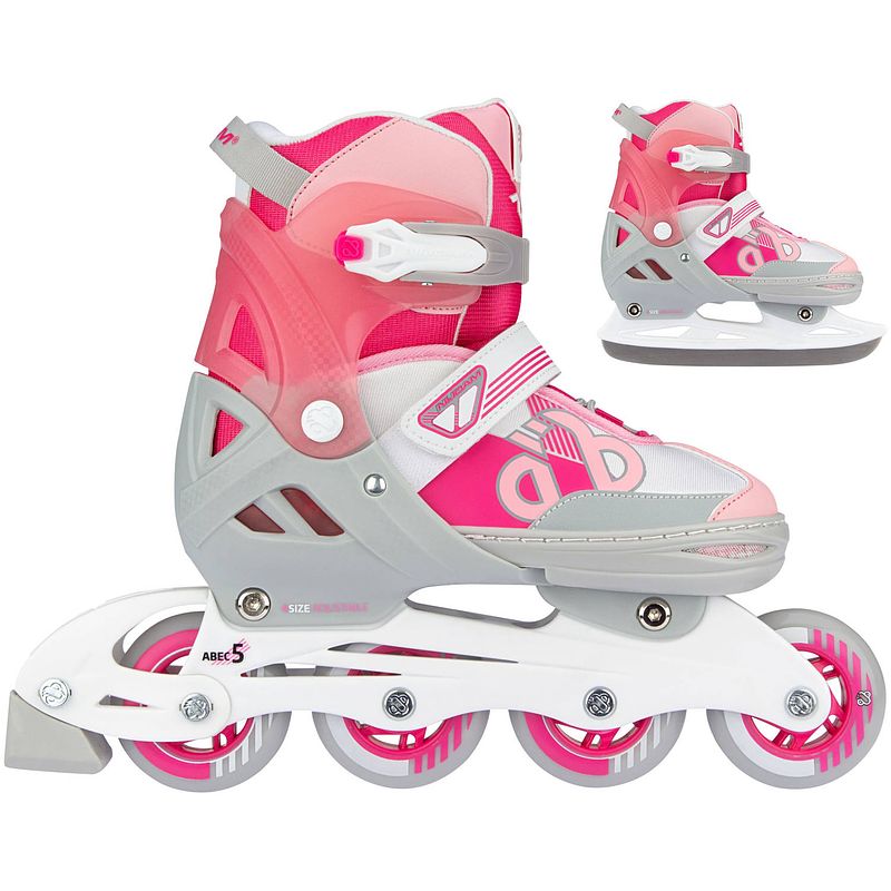 Foto van Nijdam skates combo bold berry meisjes roze/wit/grijs maat 33-36