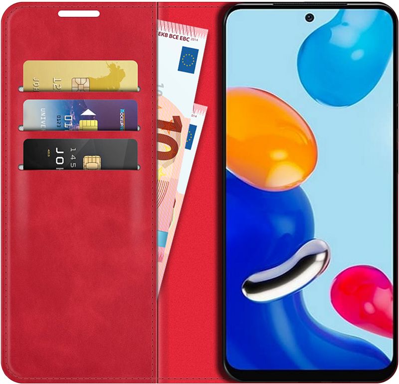 Foto van Just in case wallet magnetic xiaomi redmi note 11 book case rood